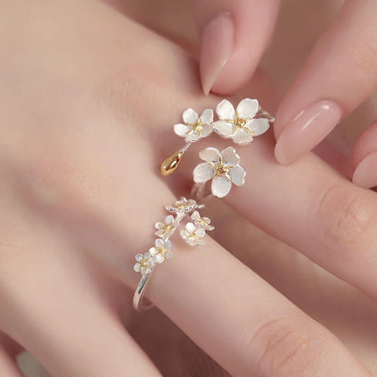 Forget Me Not S925 Silver Flower Rings