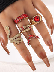 Popular jewelry ring jewelry snake-shaped love ins style five-piece ring female