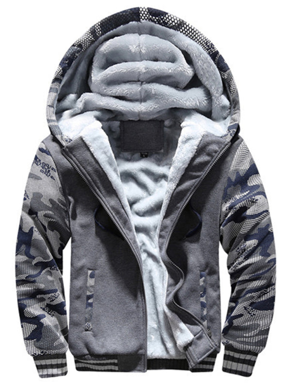 Camouflage sweater men's casual sports cardigan sweater jacket to keep warm