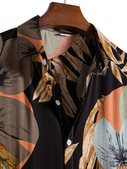 Men's Fashion Trend Casual Cotton Printed Short Sleeve Shirt