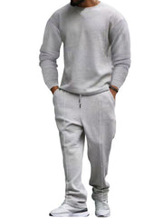 Men's new long-sleeved trousers round-neck casual suit