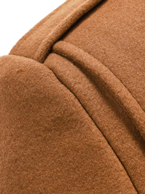 Men's wool zipper autumn and winter double collar coat