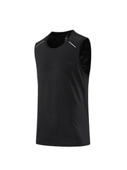 Men's loose round neck breathable and quick-drying running sports vest