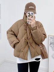 New fashion loose and foreign style short white duck down jacket