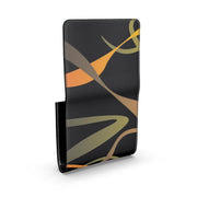 Black Abstract Small Leather Foldover Purse