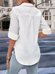 Collared Neck Half Sleeve Twisted Shirt