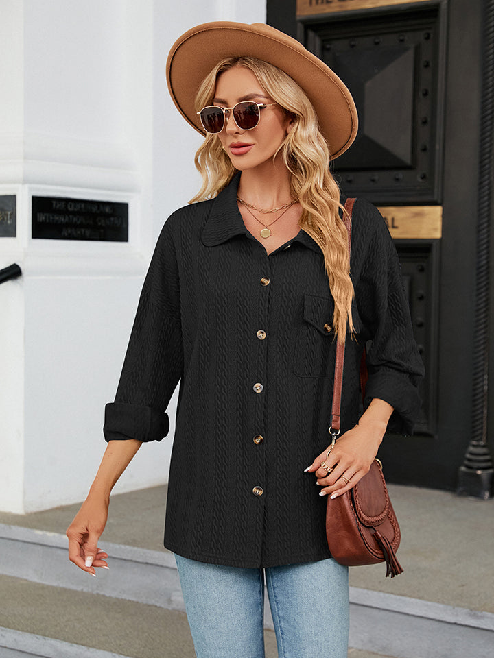 Collared Neck Buttoned Shirt