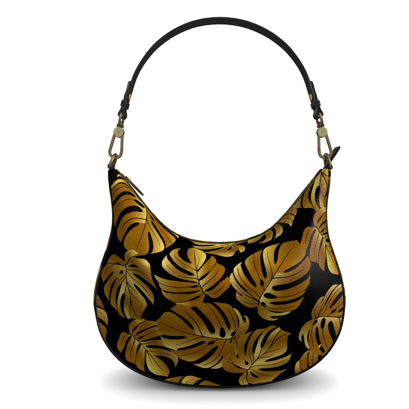 Tropical, Golden Leaf, Hobo Bag, Fashion, Accessories, Style, Casual Wear, Beachwear, Travel, Trendy