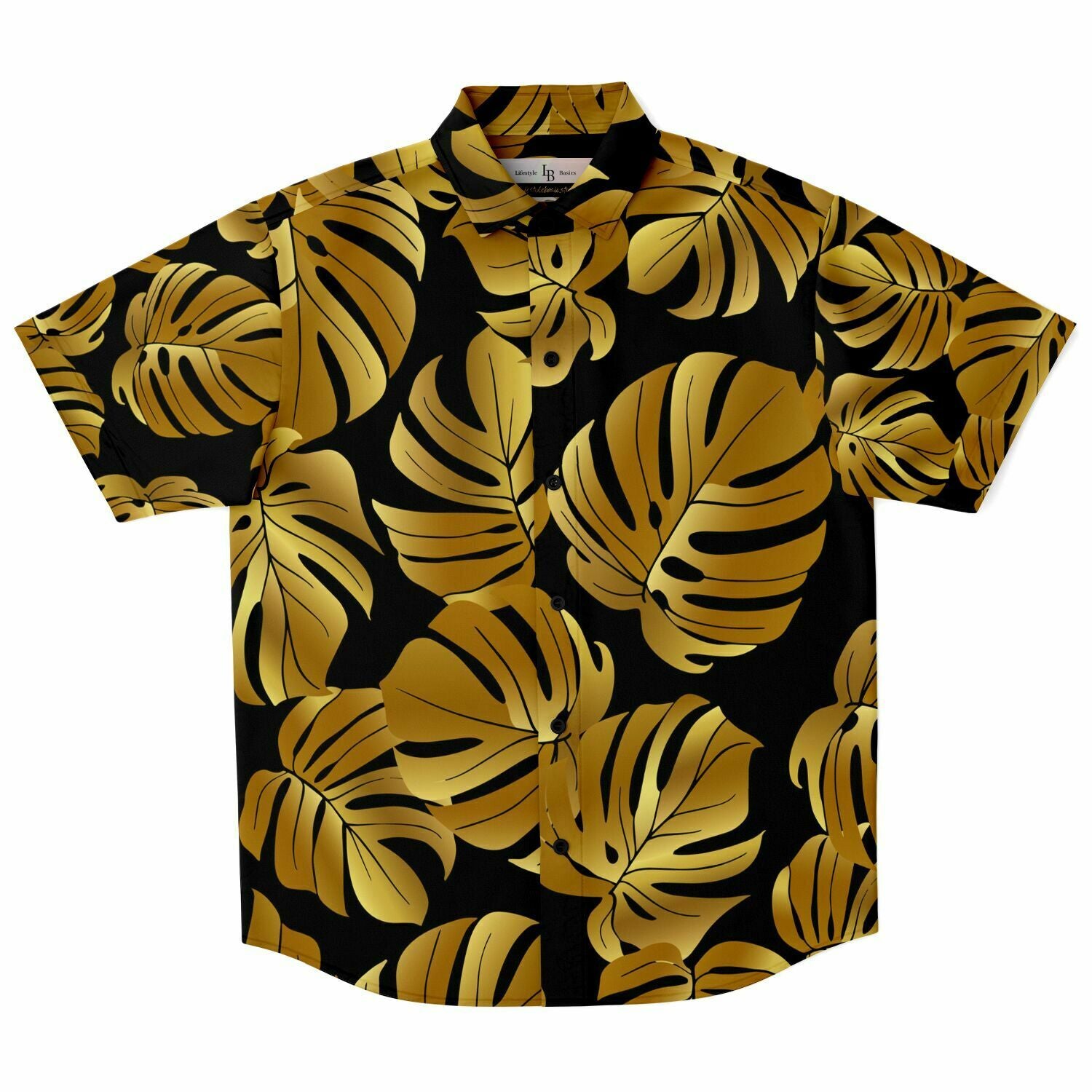 Tropical, Gold, Short Sleeve, Shirt, Apparel, Fashion, Casual Wear, Summer Wear, Style, Beachwear