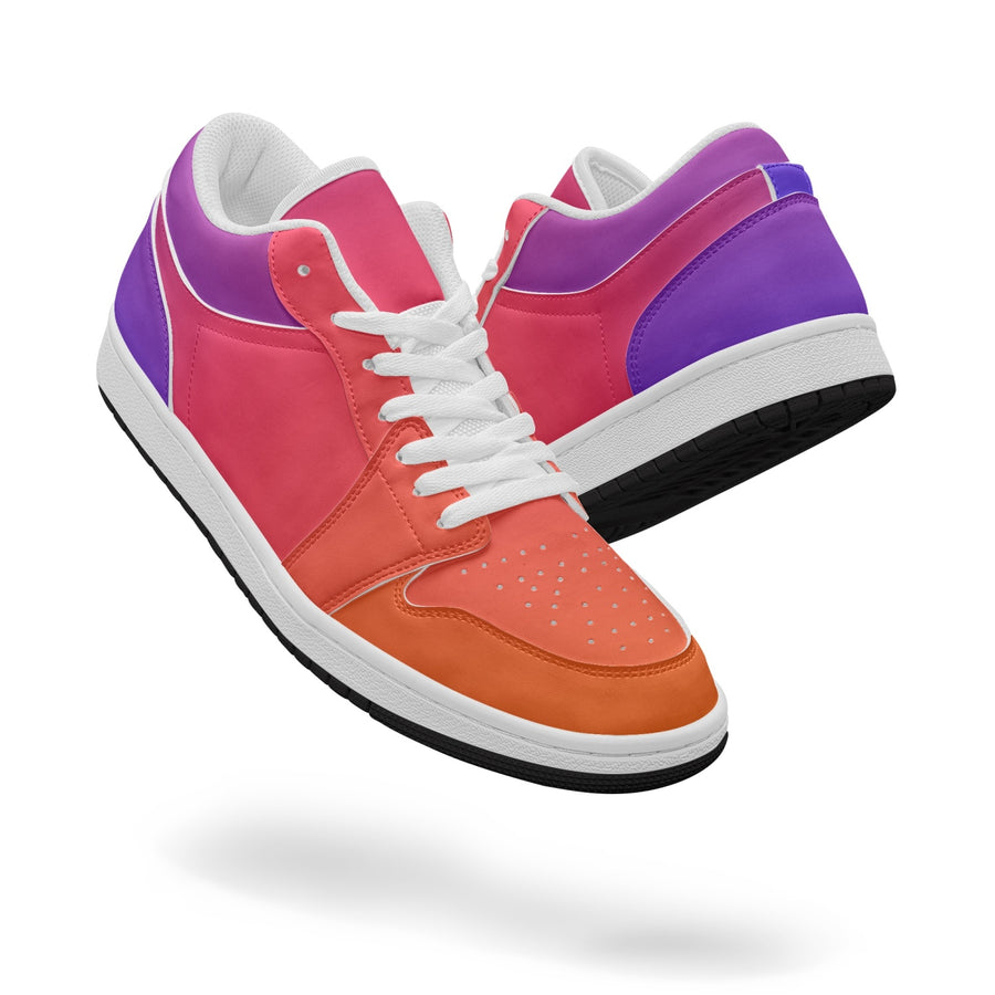 Sunset Tones Type 2 Low-Top AJ1 Leather Sneakers