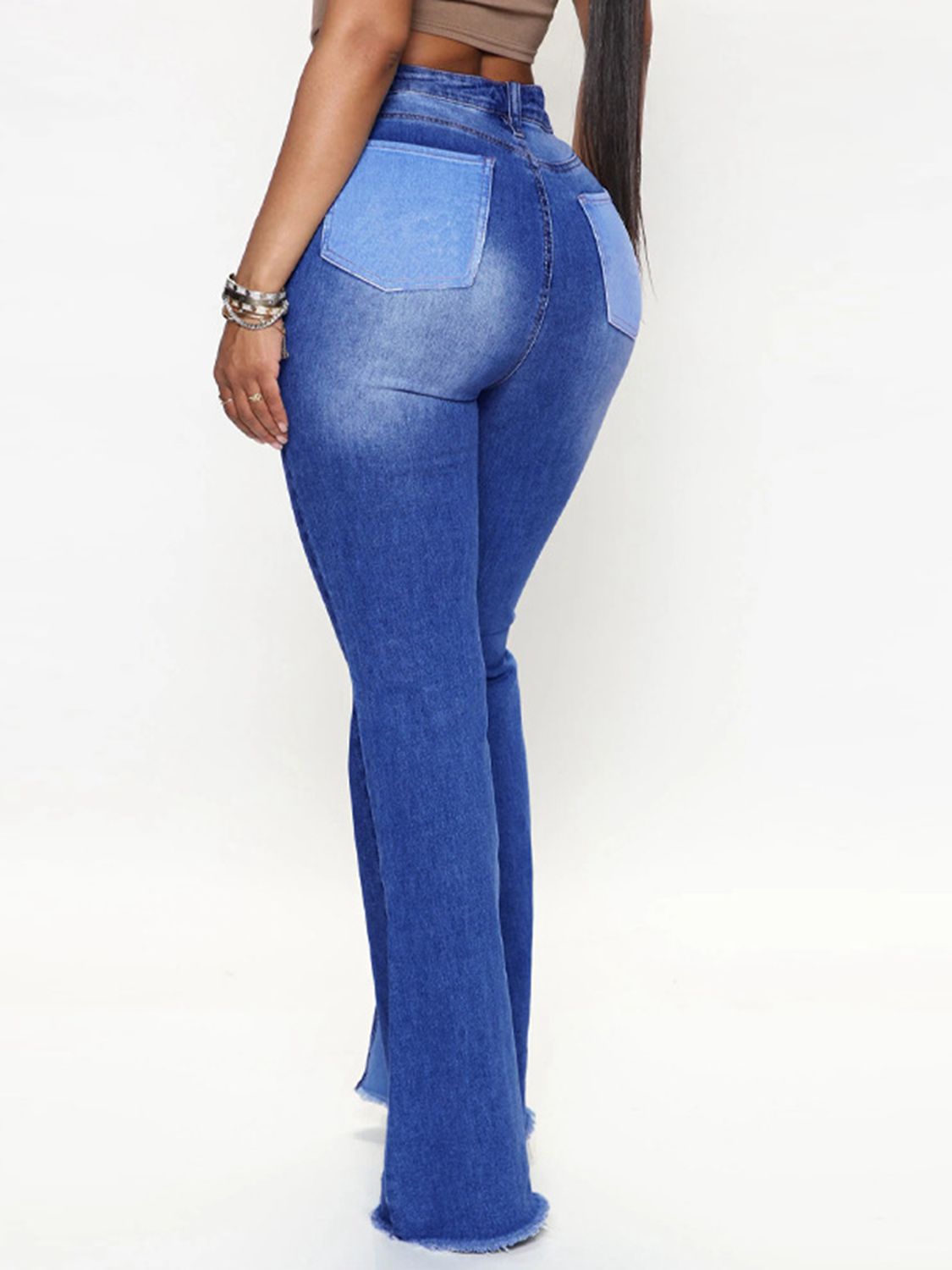 Wide Leg Raw Hem Jeans