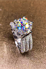 Moissanite Ring, Three Carat, Three-Layer Design, Moissanite Jewelry, Sparkling Gemstones, Luxury Rings, Elegant Jewelry, Statement Pieces, High-Quality Craftsmanship, Fashion Accessories