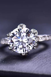 Heart-shaped moissanite ring, Sterling silver jewelry, Lab-created gemstone, 5-carat statement piece, Sparkling centerpiece, Affordable luxury ring, Elegant sterling silver band, High-quality craftsmanship, Romantic jewelry, Fine jewelry accessory.