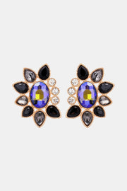 Geometrical Shape Glass Stone Dangle Earrings