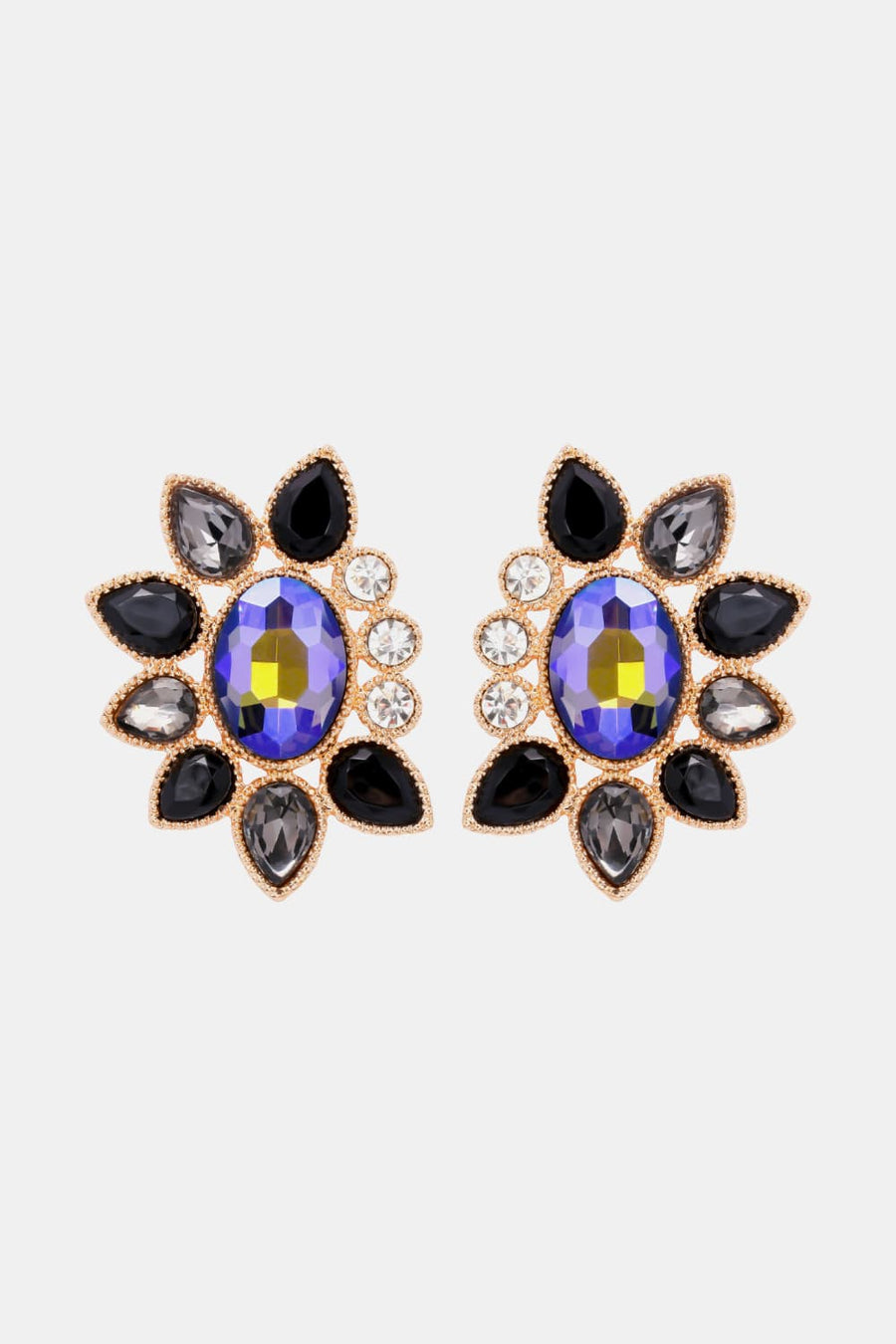 Geometrical Shape Glass Stone Dangle Earrings
