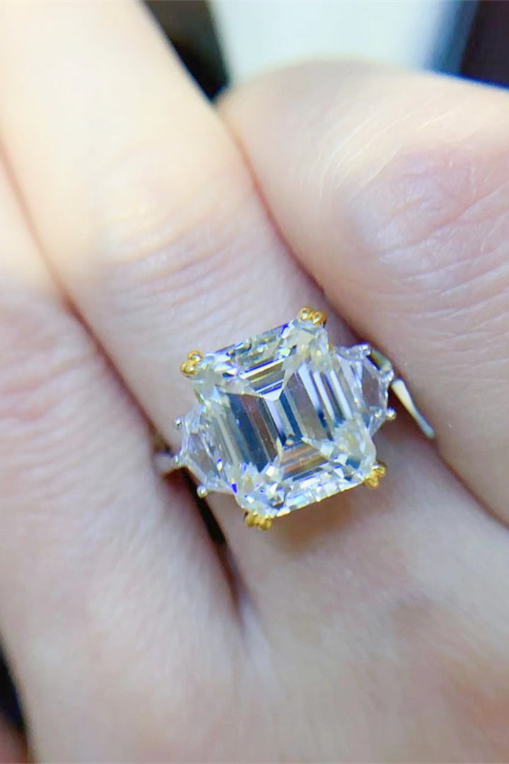 Moissanite silver ring, Sterling silver jewelry, Lab-created gemstone, 5-carat statement ring, Sparkling centerpiece, Affordable luxury ring, Elegant sterling silver band, High-quality craftsmanship, Timeless beauty, Fine jewelry accessory.