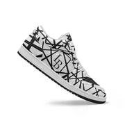 Black "Striped X"  Low-Top Leather Sneakers