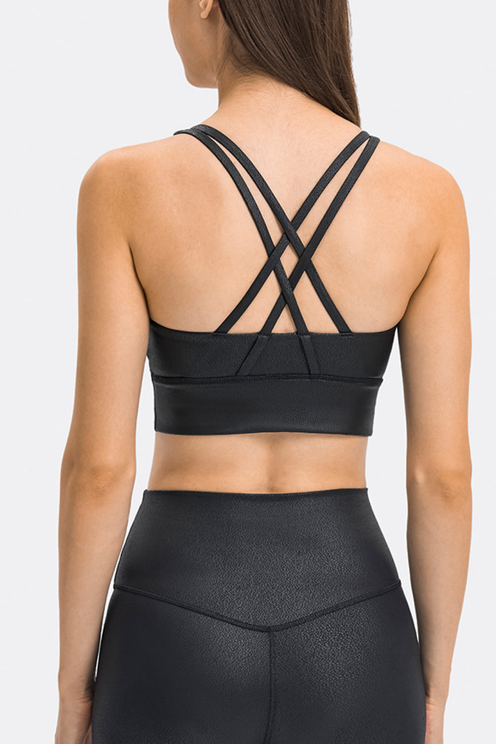 Crisscross Strappy Back Sports Bra