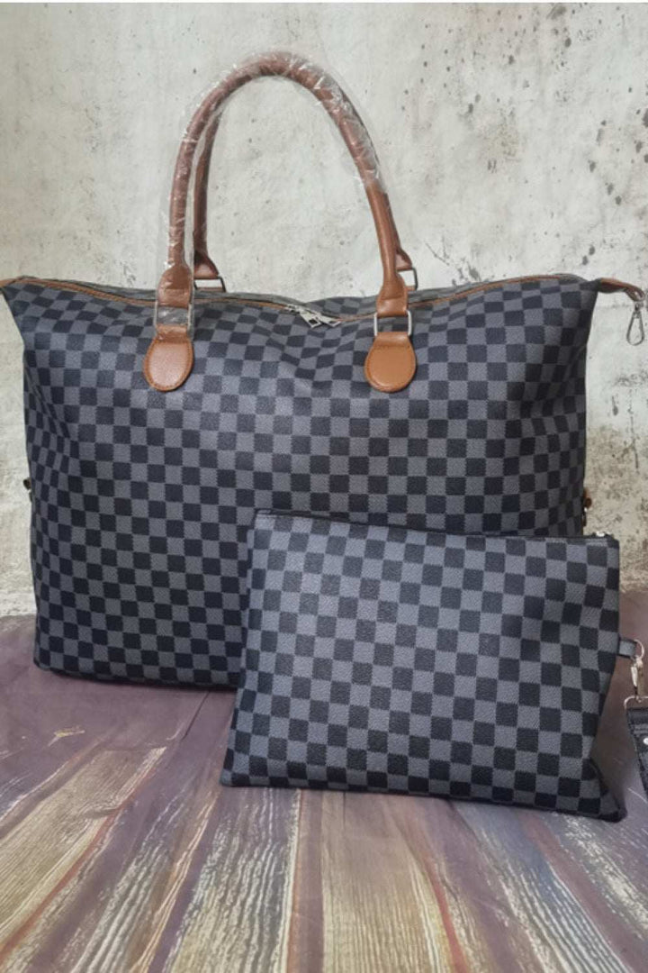 Checkered Two-Piece Bag Set