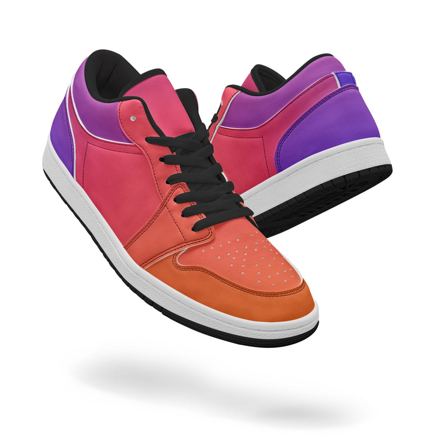 Sunset Tones Type 2 Low-Top AJ1 Leather Sneakers