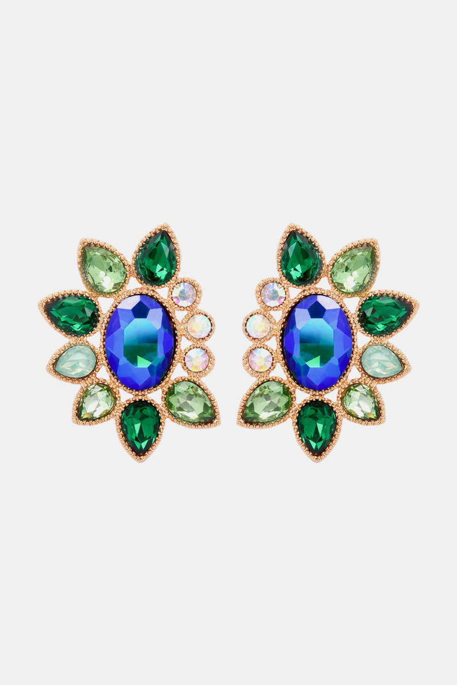 Geometrical Shape Glass Stone Dangle Earrings