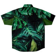 Green leaf- short sleeve button down shirt
