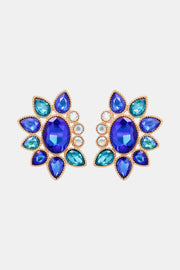 Geometrical Shape Glass Stone Dangle Earrings