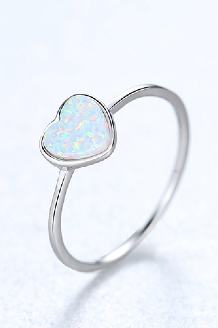 Opal Heart 925 Sterling Silver Ring