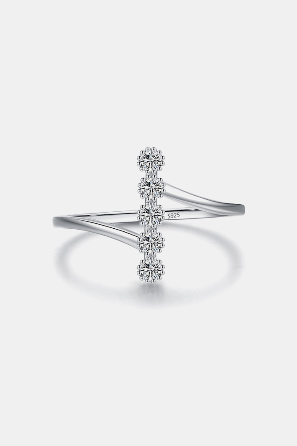 925 Sterling Silver Five Zircon Stones Ring, Sterling silver ring, Five zircon stone ring, Elegant jewelry, Sparkling centerpiece, Fine silver accessory, High-quality craftsmanship, Timeless beauty, Fashionable ring, Statement piece, Affordable luxury.