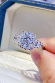 Moissanite Ring, Sterling Silver Jewelry, 3 Carat Ring, Moissanite Engagement Ring, Sterling Silver Moissanite Jewelry, Large Moissanite Ring, 925 Silver Ring, Sparkling Moissanite Jewelry, Statement Ring, Luxury Moissanite Jewelry.