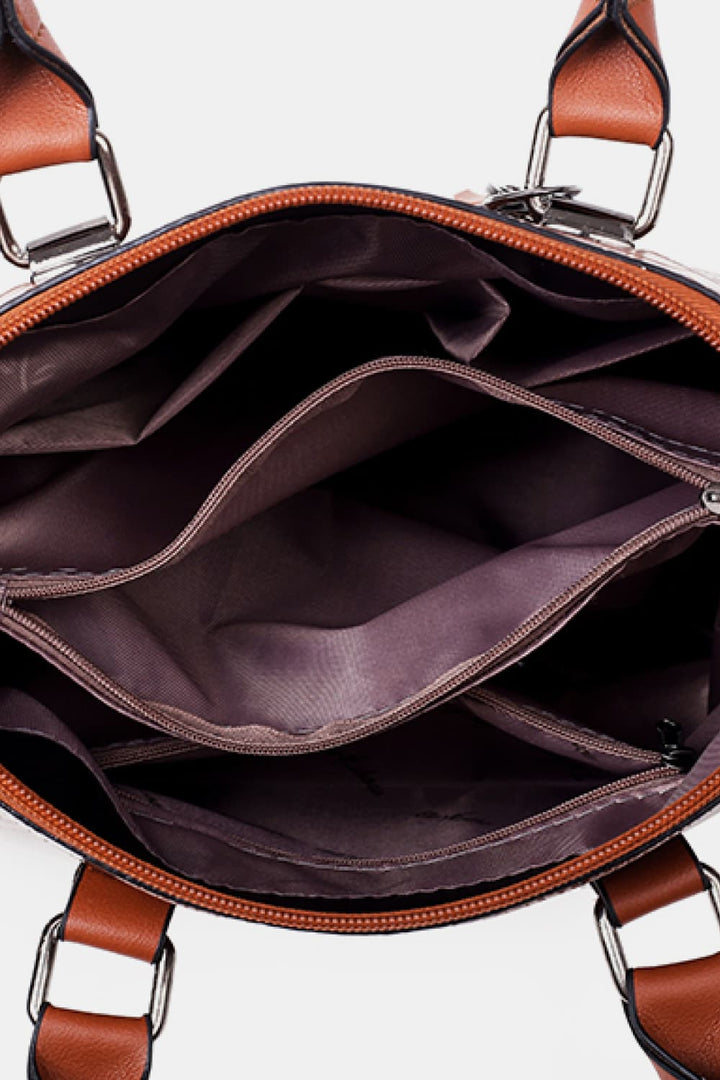 PU leather bags, Fashion accessories, Versatile bag set, Stylish handbags, Four-piece bag collection, Trendy purse set, Faux leather bags, Fashionable accessories, Coordinated bag ensemble, Affordable luxury bags.