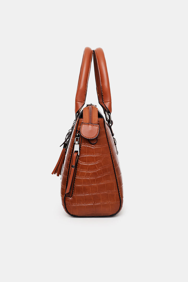 PU leather bags, Fashion accessories, Versatile bag set, Stylish handbags, Four-piece bag collection, Trendy purse set, Faux leather bags, Fashionable accessories, Coordinated bag ensemble, Affordable luxury bags.