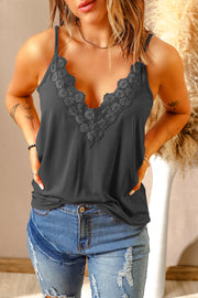 Lace Trim, V-Neck, Cami Top, Women's Fashion, Sleeveless Top, Summer Wear, Casual Style, Elegant Camisole, Fashionable Tank, Trendy Blouse