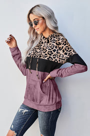 Leopard Color Block Hoodie