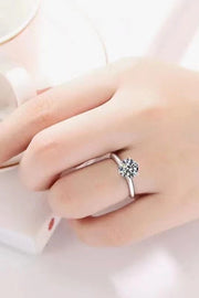 925 Sterling Silver 3 Carat Moissanite 6-Prong Ring