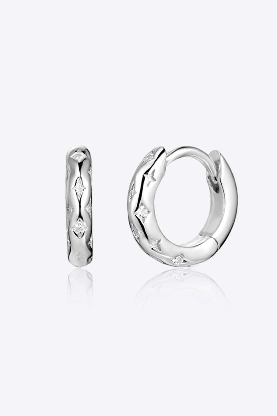 925 Sterling Silver Huggie Earrings, Sterling silver earrings, Huggie style, Elegant jewelry, Comfortable earrings, Fine silver accessory, High-quality craftsmanship, Timeless beauty, Fashionable earrings, Versatile accessory, Everyday wear earrings.