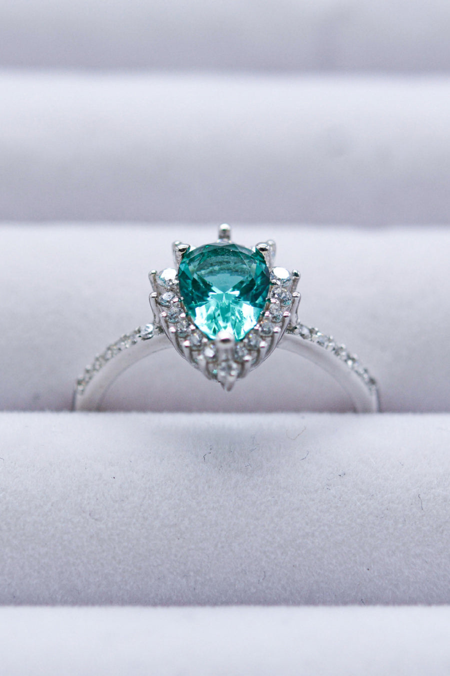 Paraiba Tourmaline Pear Shape Ring
