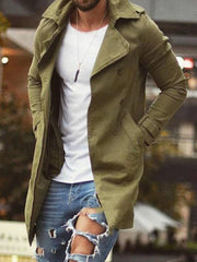 Men's coat mid-length slim fit large size windbreaker casual jacket