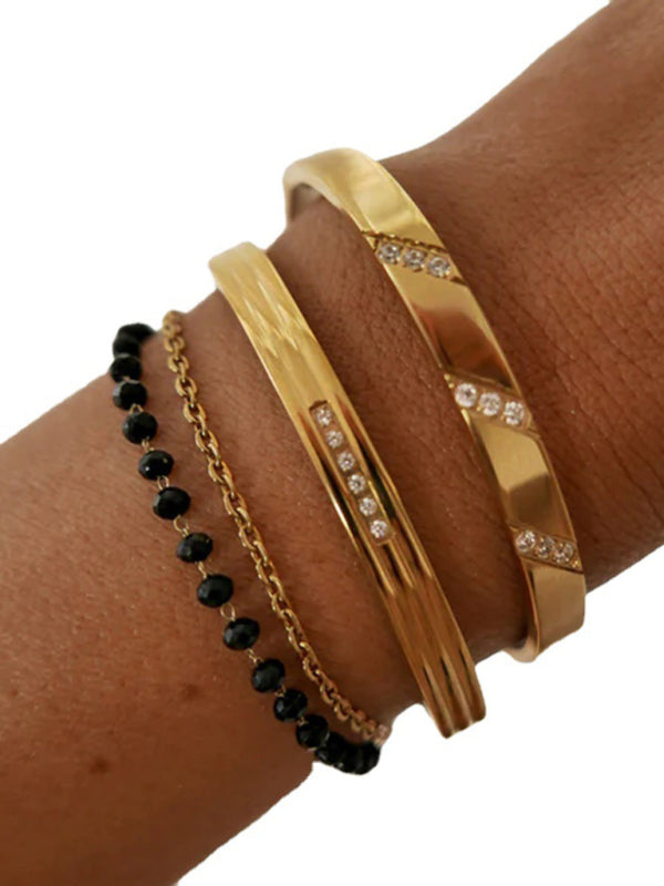 Titanium steel open bracelet women's non-fading stainless steel bracelet